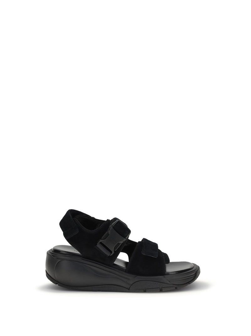Phoebe Philo Phoebe Philo Pace Runner Suede Sandals Black - World Class Fashion