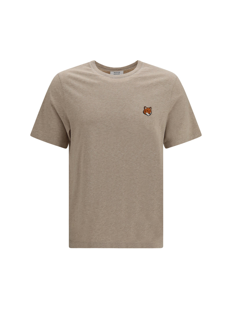 Maison Kitsuné Maison Kitsuné Fox Head Regular T-shirt Clear Beige - World Class Fashion