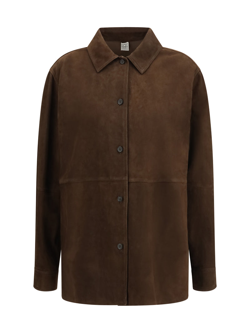 Toteme Toteme Suede Shirt Jacket Bark Women - World Class Fashion