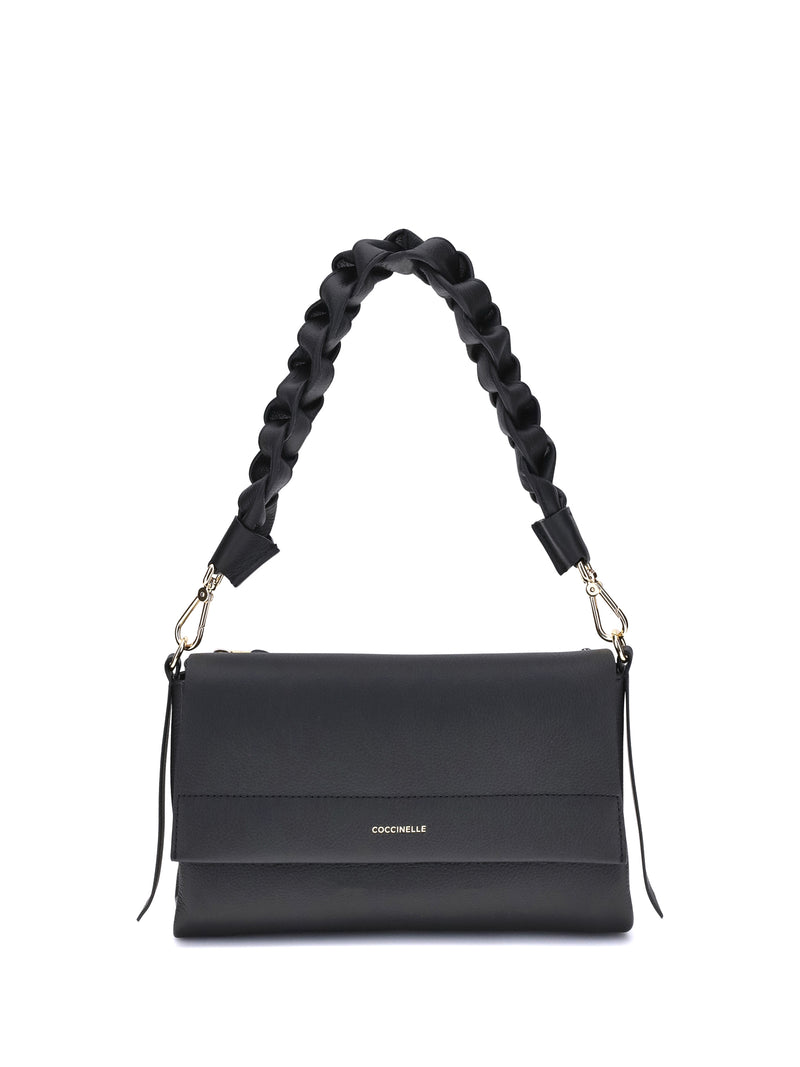 Coccinelle Coccinelle Boheme Shoulder Bag Noir/Cognac - World Class Fashion