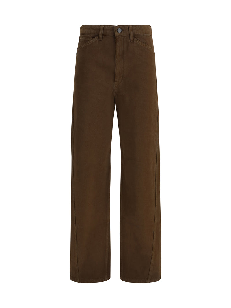 Lemaire Lemaire Five-pocket Twill Pants Cacao - World Class Fashion