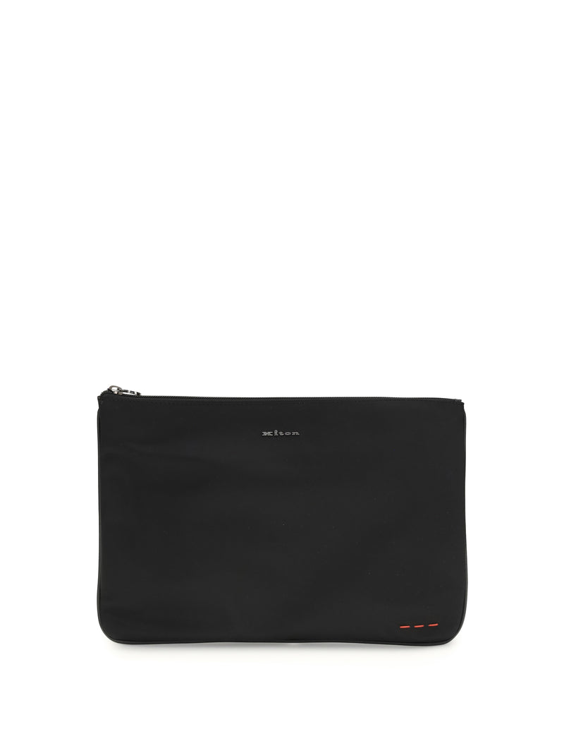 Kiton Kiton Leather Clutch Bag Nero - World Class Fashion