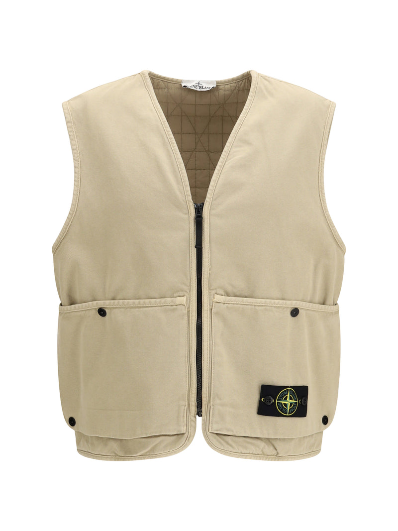 Stone Island Stone Island Oversized Quilted Vest Desert Sand - World Class Fashion