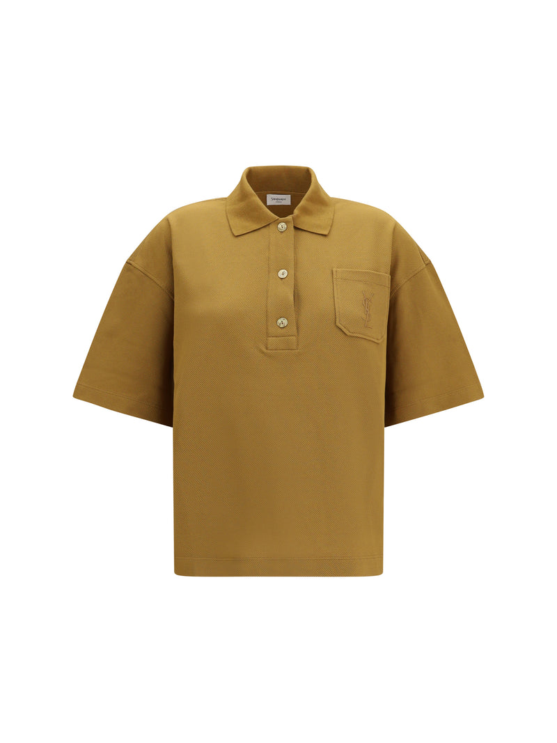 Saint Laurent Saint Laurent Cassandre Oversized Polo Dark Honey - World Class Fashion
