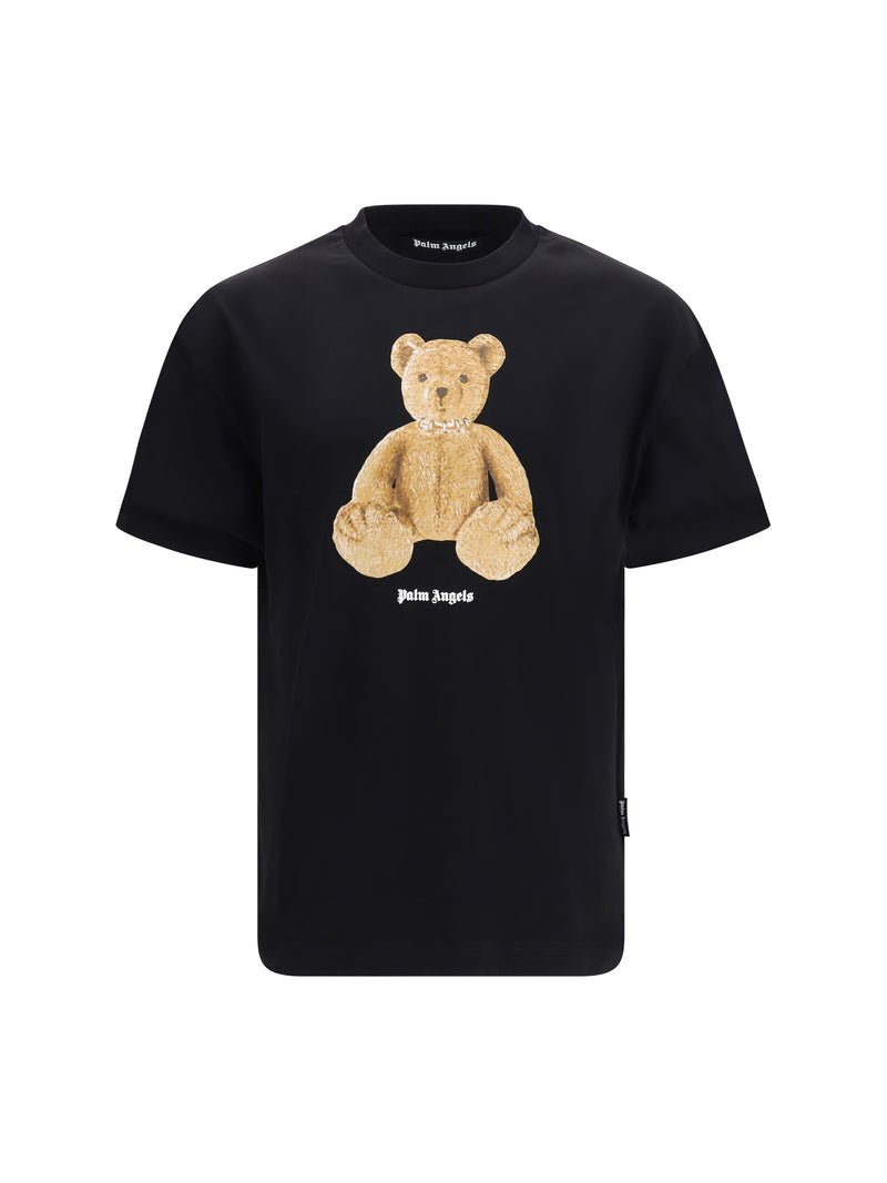 Palm Angels Palm Angels Cotton Bear Print T-shirt Black Brown - World Class Fashion