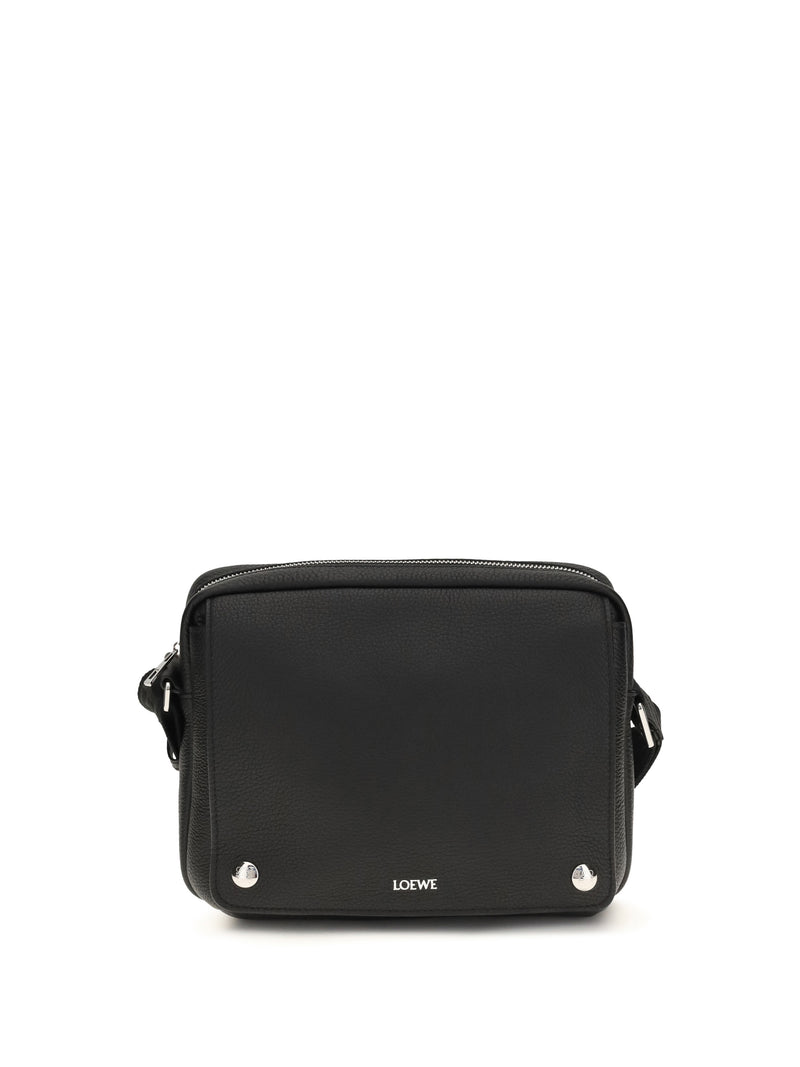 Loewe Loewe Pebble Messenger Medium Bag Black - World Class Fashion