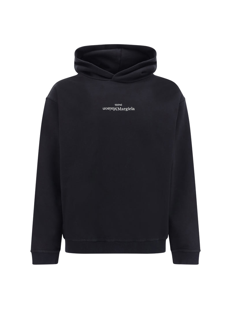 Margiela Margiela Cotton Hooded Sweatshirt Black/White - World Class Fashion