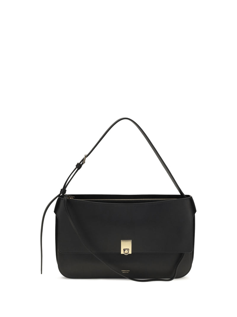 Ferragamo Ferragamo Small Cara Shoulder Bag Black - World Class Fashion