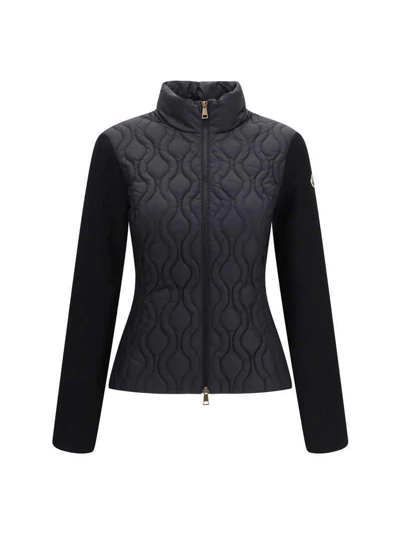 Moncler Moncler Cotton Padded Cardigan Black Women - World Class Fashion