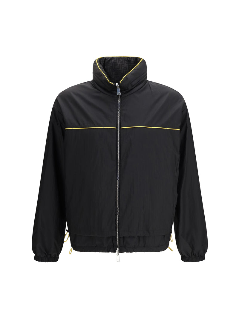 Fendi Fendi FF Jacquard Reversible Windbreaker Black Men - World Class Fashion