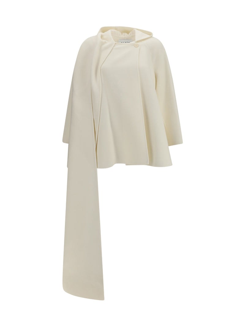Alaia Alaïa Wool Coat with Scarf Naturel - World Class Fashion