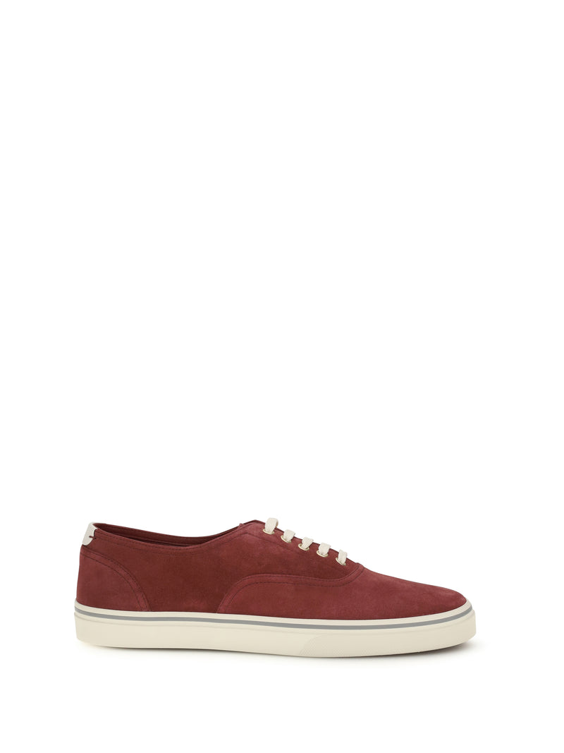Brunello Cucinelli Brunello Cucinelli Reversed Calfskin Sneakers Borgogna+Panama - World Class Fashion