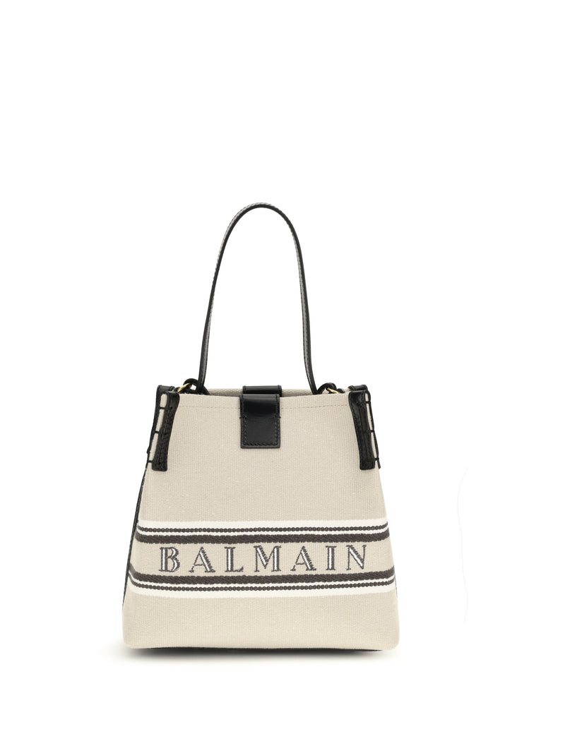 Balmain Balmain Release Bucket Bag Canvas Leather Natural/Noir/Blanc Optique - World Class Fashion