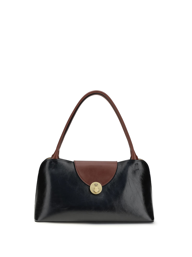 Versace Bolso de hombro mediano Versace Vivian negro y palo de rosa-dorado - World Class Fashion