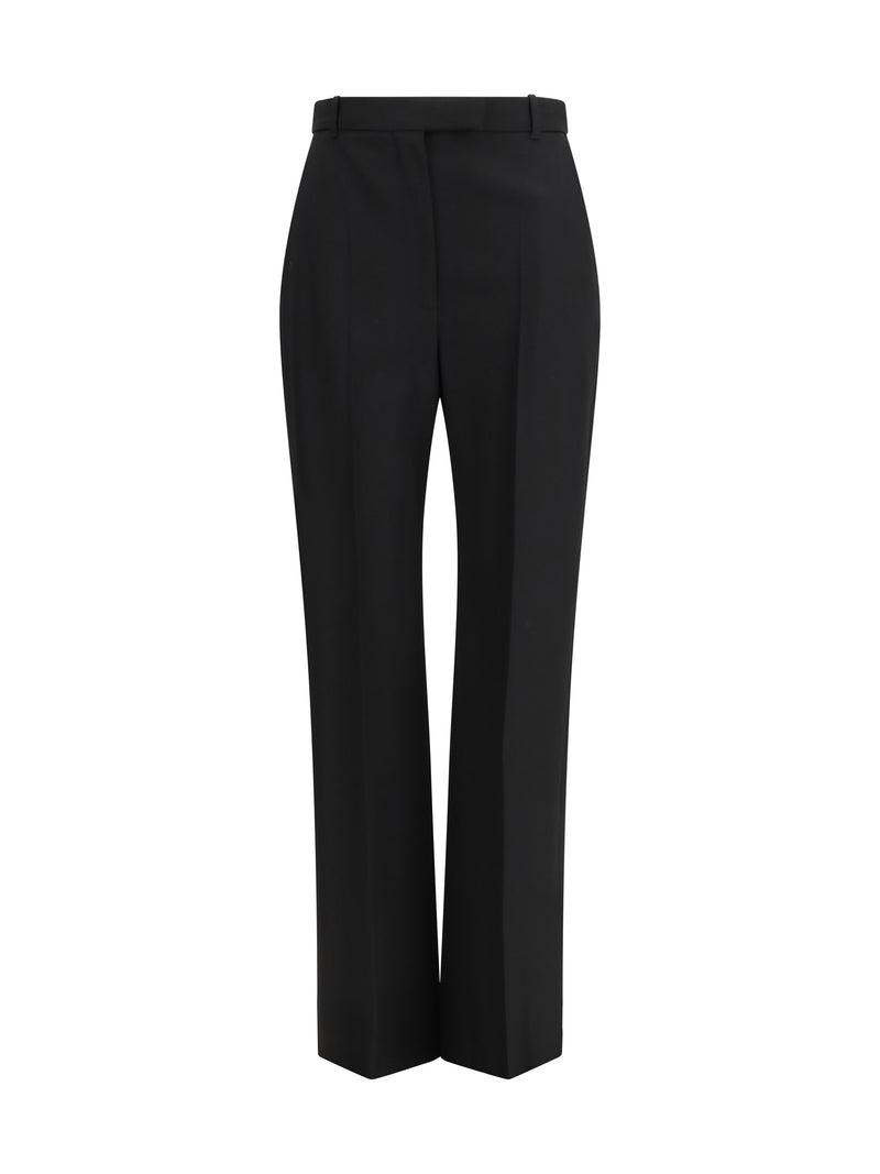Alexander McQueen Pantalones de Algodón Sastre Alexander McQueen Negros para Mujer - World Class Fashion