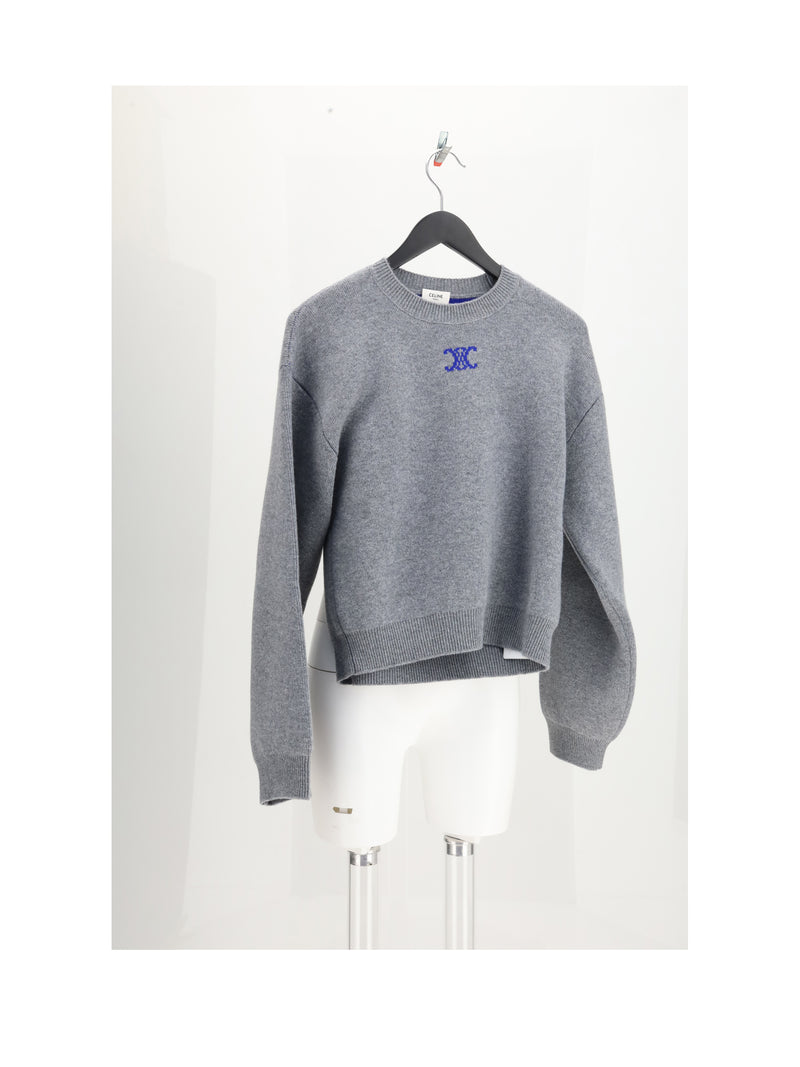 Celine Celine Crewneck Sweater Grey/Blue Women - World Class Fashion