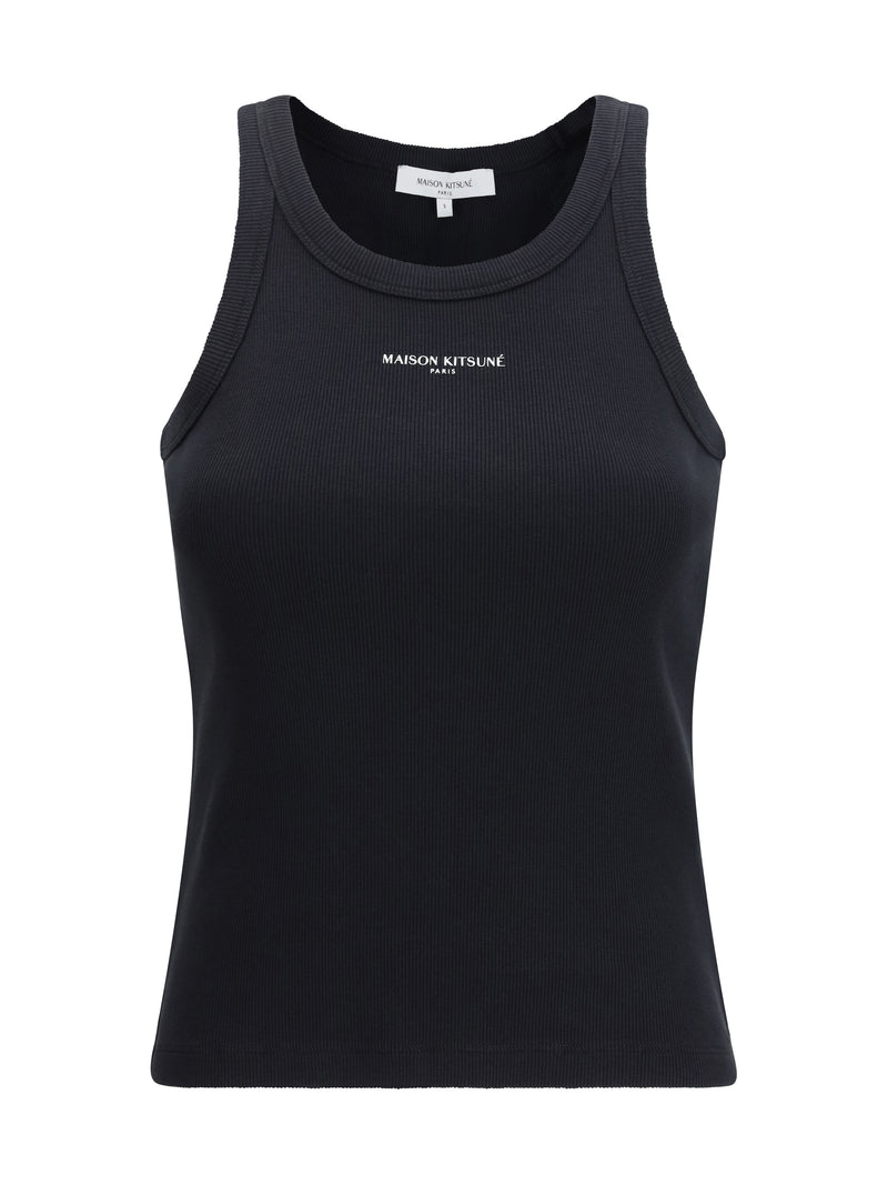 Maison Kitsuné Maison Kitsuné Ribbed Tank Top Black Women - World Class Fashion