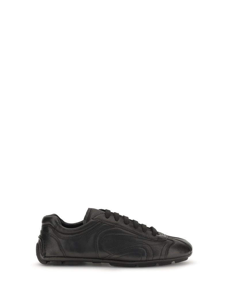 Prada Prada Lace-up Leather Sneakers Nero Men - World Class Fashion