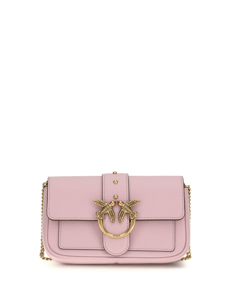 Pinko Pinko Love One Shoulder Bag Light Pink-Antique Gold - World Class Fashion