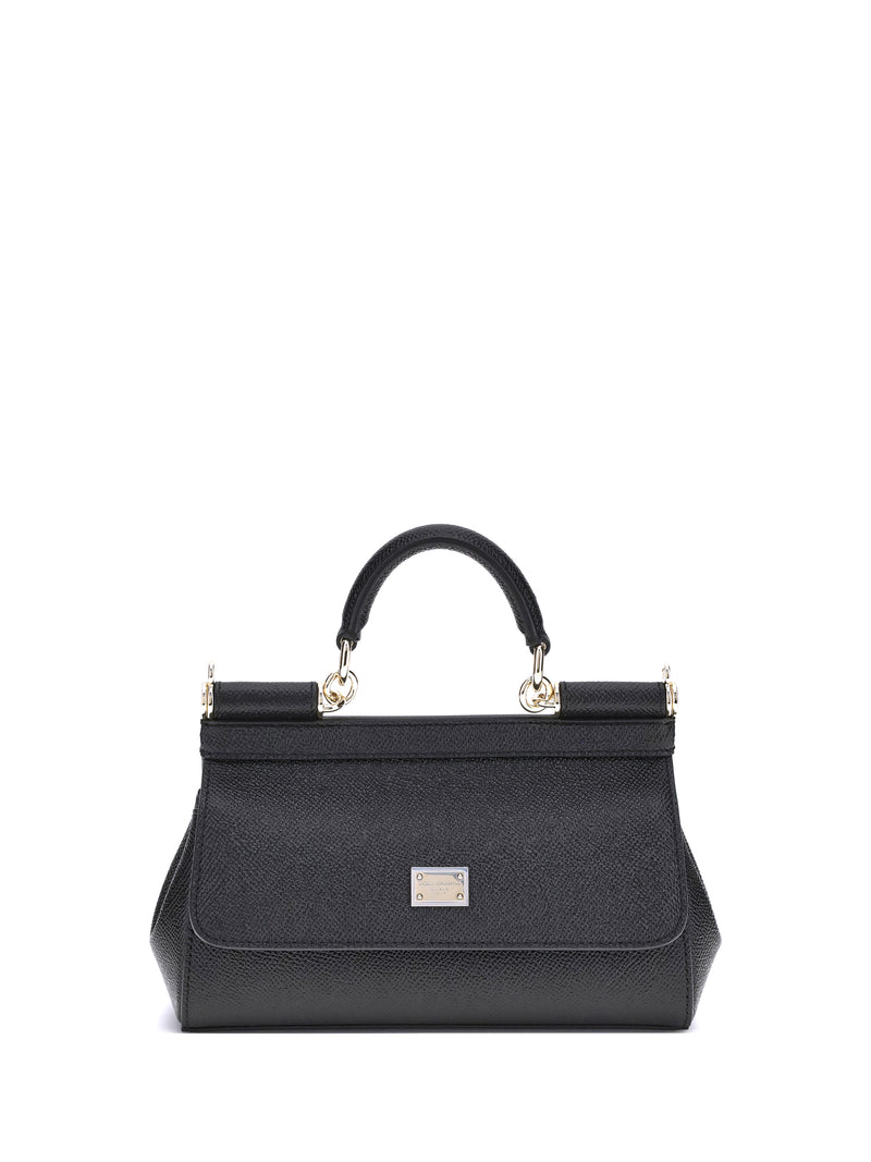 Dolce & Gabbana Bolso de mano pequeño Dolce & Gabbana Sicily de piel negro - World Class Fashion
