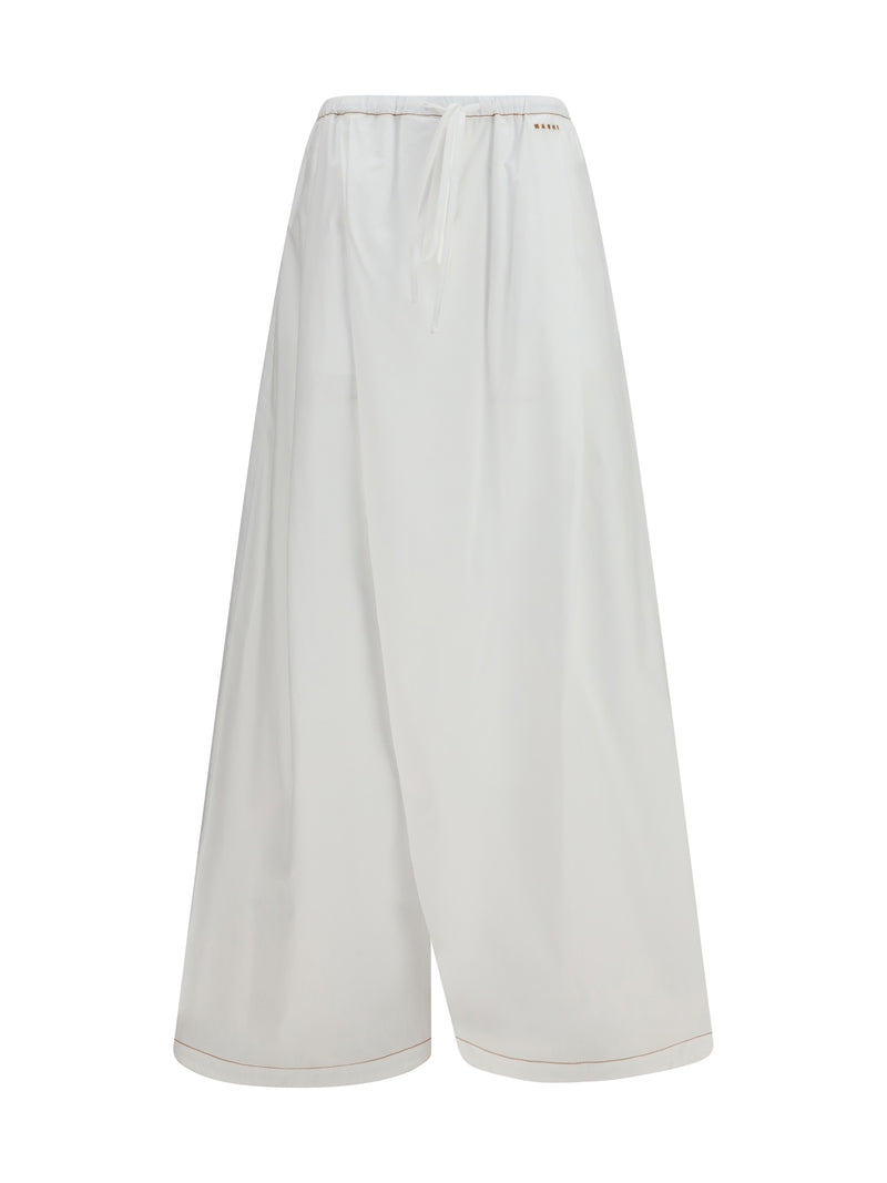 Marni Marni Draping Wide-leg Pants Lily White - World Class Fashion