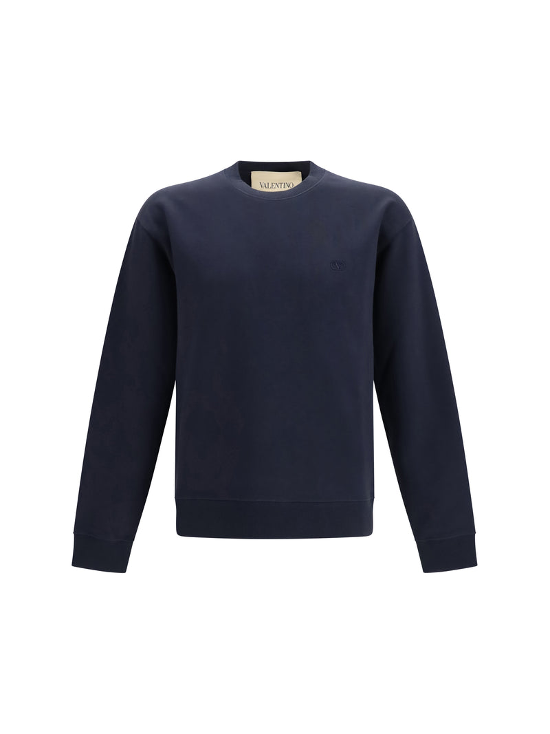 Valentino Sudadera de algodón azul marino para hombre Valentino - World Class Fashion