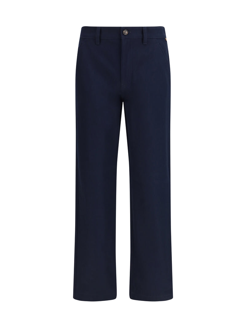 Burberry Burberry Cotton Twill Chino Pants Navy Men - World Class Fashion