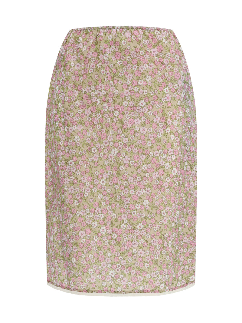 Prada Prada Floral Midi Skirt Alabastro - World Class Fashion
