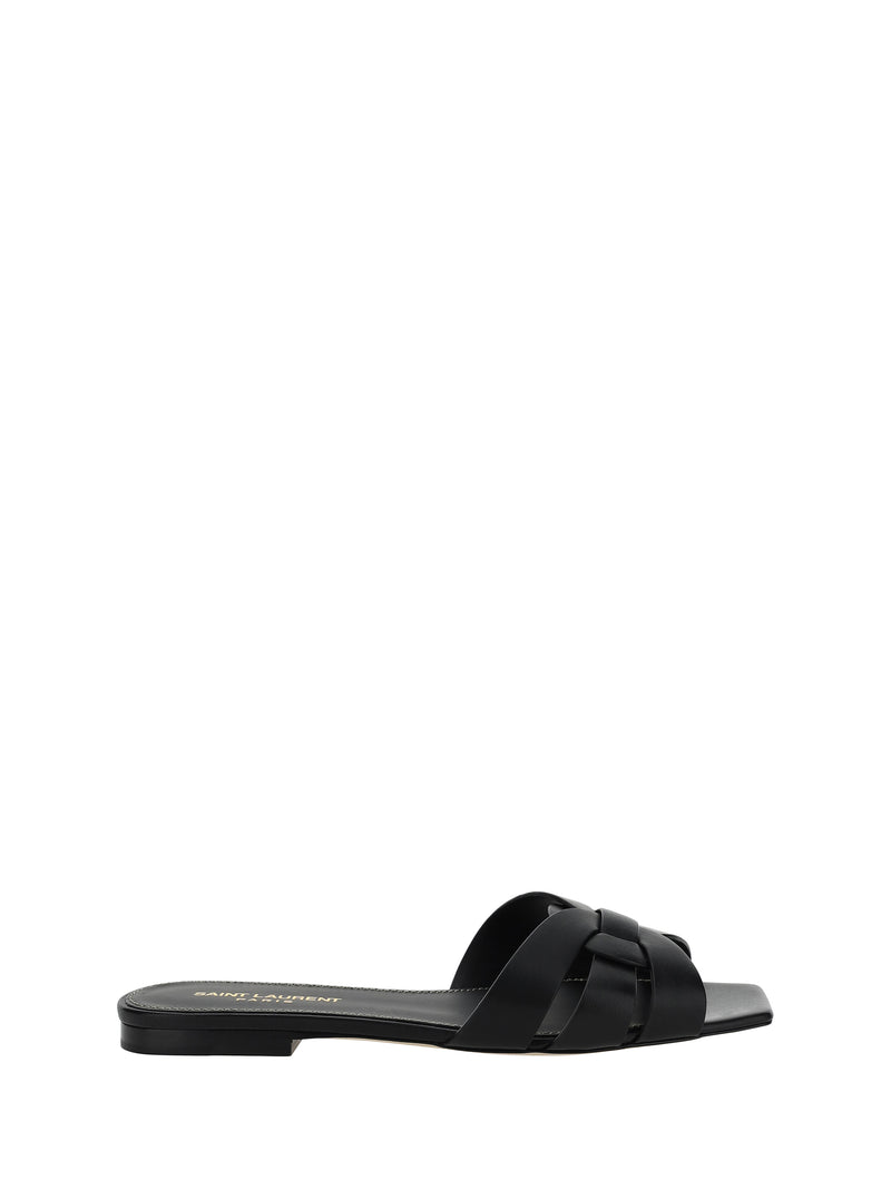 Saint Laurent Saint Laurent Leather Sandals Black Women - World Class Fashion