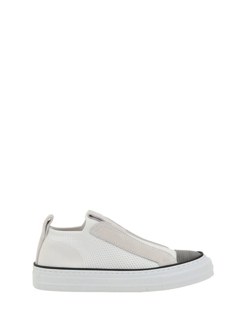 Brunello Cucinelli Brunello Cucinelli Sneakers With Iconic Embellishments Bianco - World Class Fashion