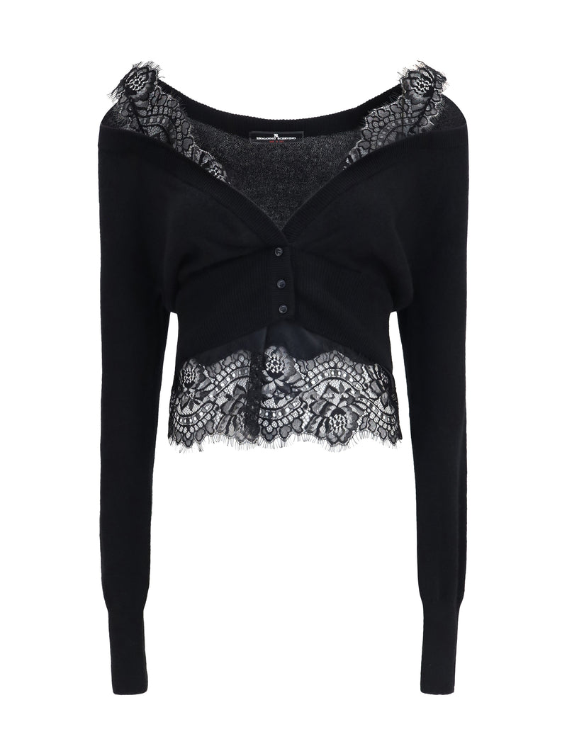 Ermanno Scervino Ermanno Scervino Lace Cardigan Black Women - World Class Fashion