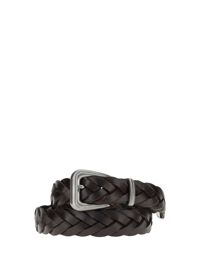 Brunello Cucinelli Brunello Cucinelli Woven Leather Belt Brown Women - World Class Fashion