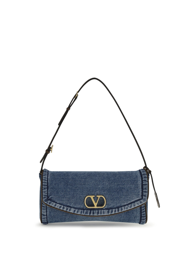 Valentino Garavani Valentino Garavani Devain Small Shoulder Bag Denim - World Class Fashion