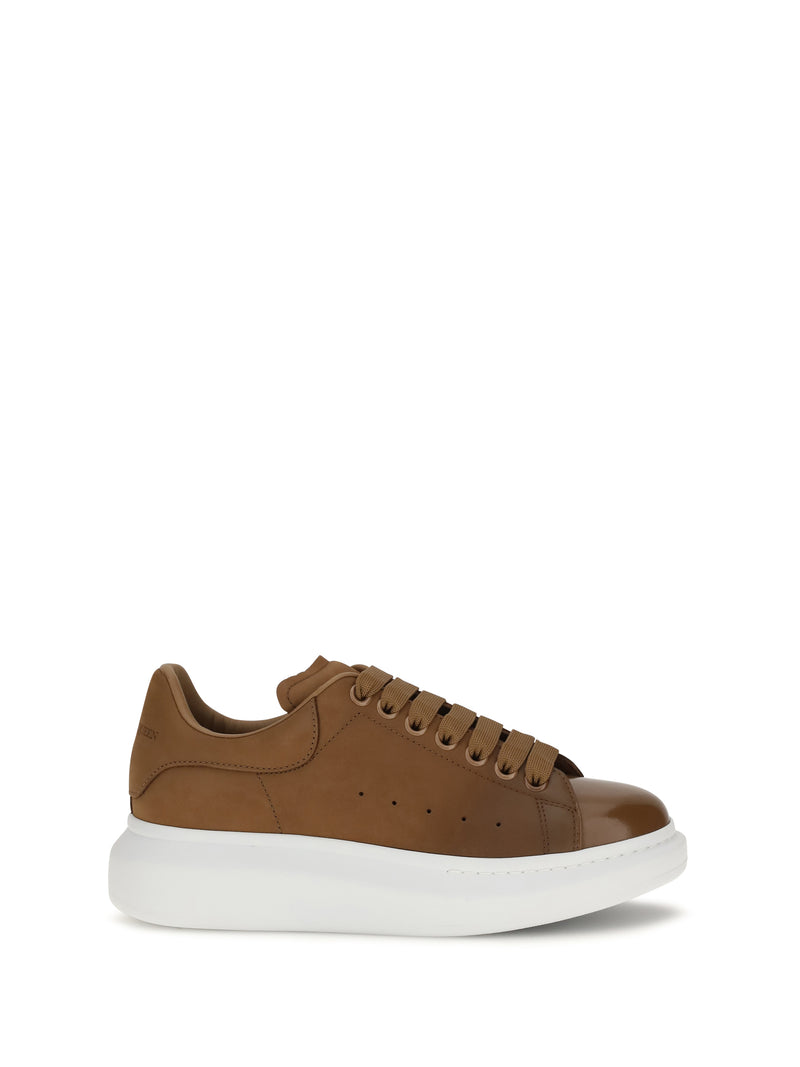 Alexander McQueen Alexander McQueen Oversized Leather Sneakers Brown - World Class Fashion