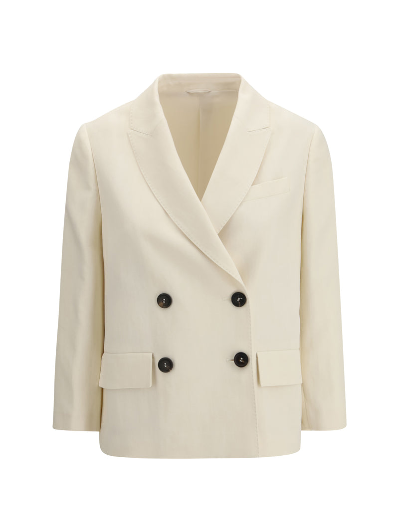 Brunello Cucinelli Brunello Cucinelli Fluid Twill Jacket Panna Women - World Class Fashion