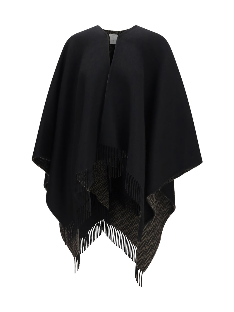 Fendi Fendi FF Zucca Wool Cashmere Poncho Tabacco Moro - World Class Fashion