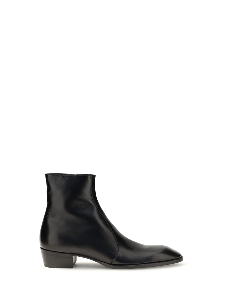 Saint Laurent Saint Laurent Aurelien Splendor Ankle Boots Black - World Class Fashion