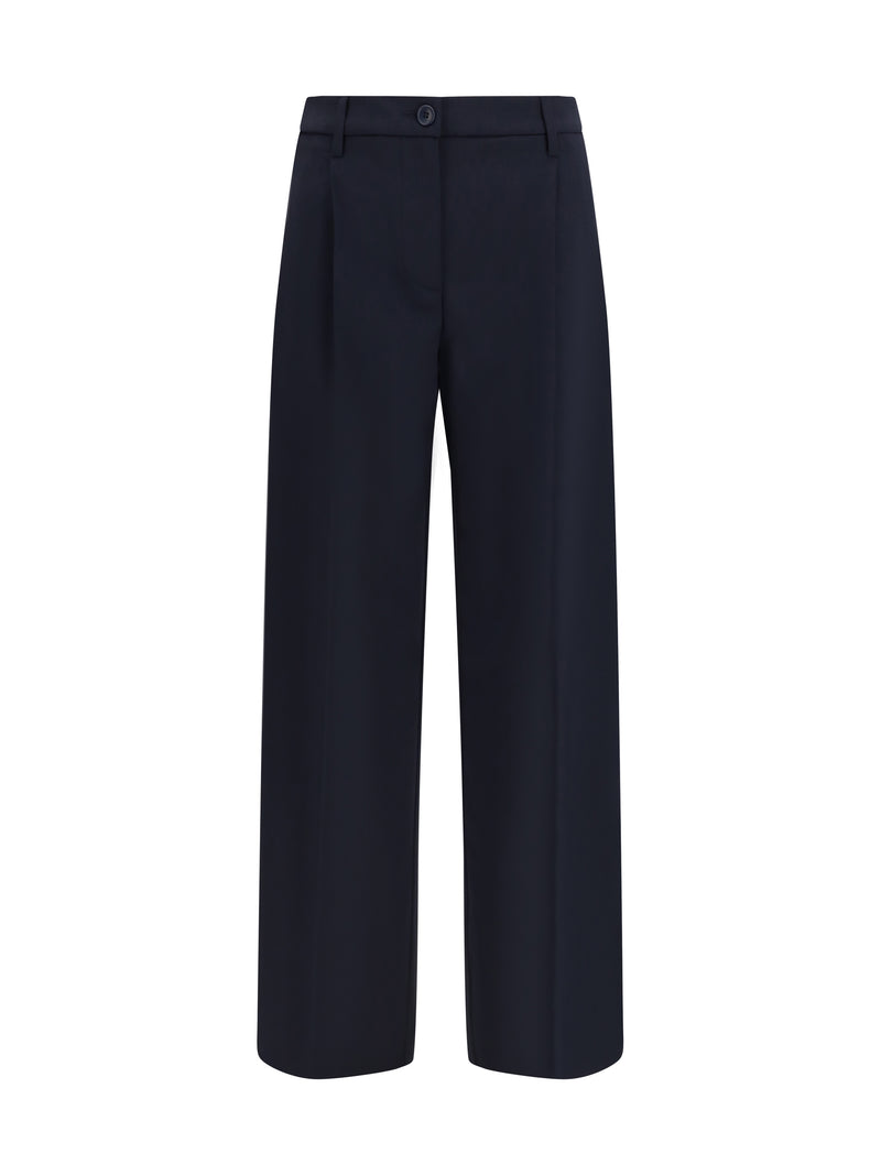 Cruna Cruna Wide-leg Virgin Wool Pants Notte - World Class Fashion