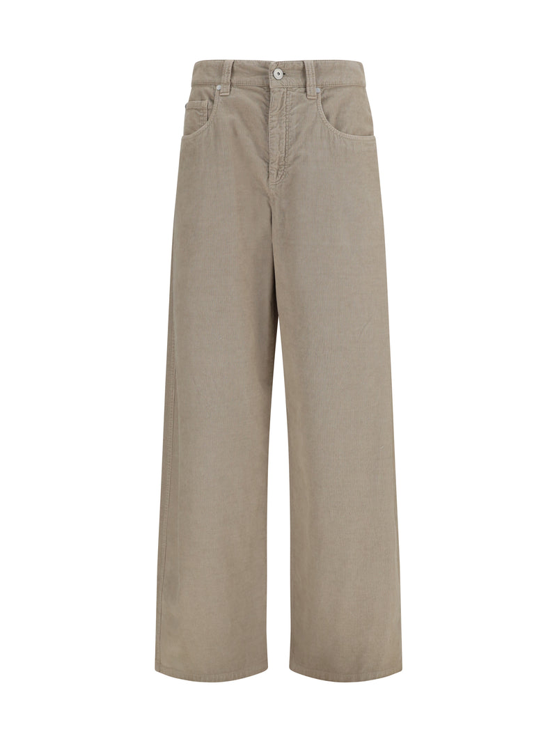 Brunello Cucinelli Brunello Cucinelli Straight-leg Cotton Linen Pants Deep Beige - World Class Fashion