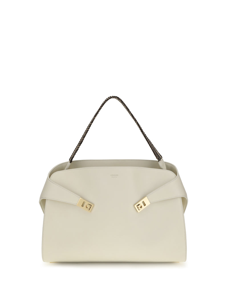 Ferragamo Ferragamo Large Hug Soft Shoulder Bag Mascarpone - World Class Fashion