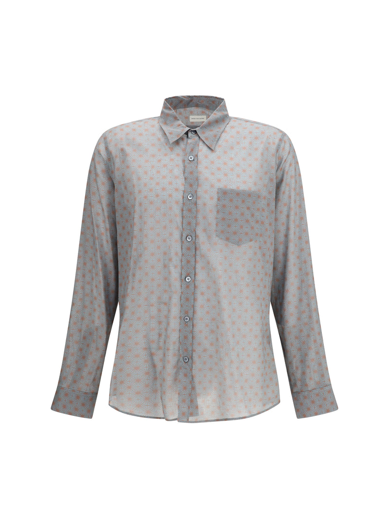 Dries Van Noten Dries Van Noten Cotton Shirt Steel Men - World Class Fashion
