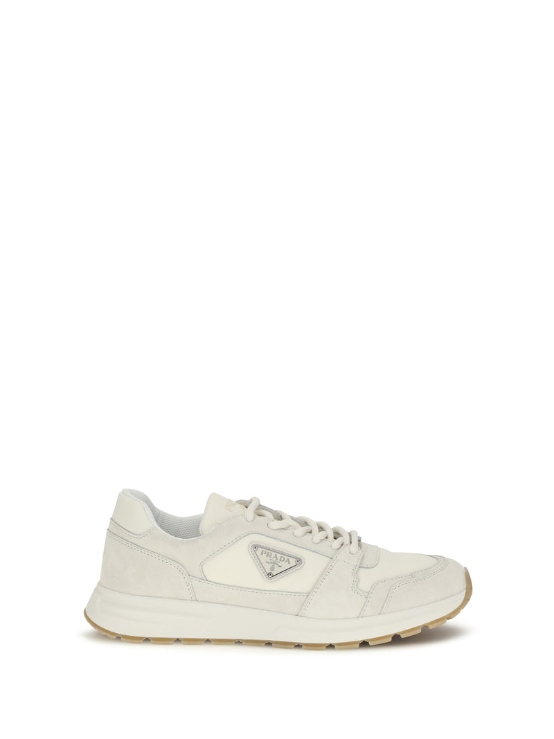 Prada Prada Bicolor Canvas and Suede Prax Sneakers Panna - World Class Fashion