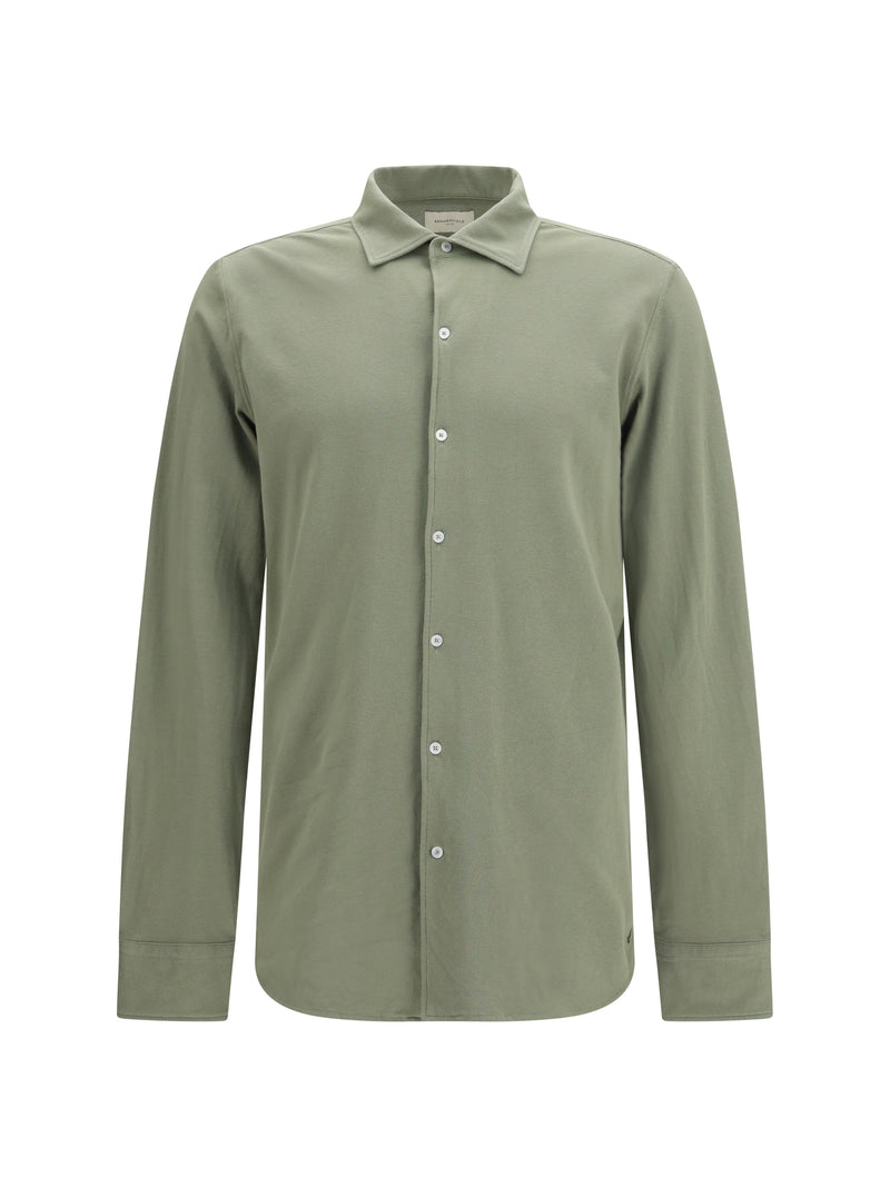 Brooksfield Brooksfield Cotton Shirt Fatigue Green Men - World Class Fashion