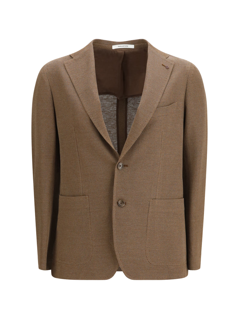 Tagliatore Tagliatore Linen and Cotton Blazer Marrone - World Class Fashion
