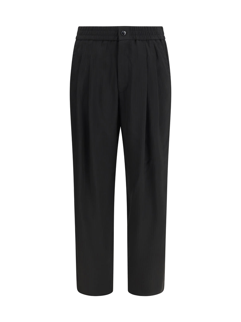 Giorgio Armani Giorgio Armani Wide-leg Viscose Pants Black Beauty - World Class Fashion