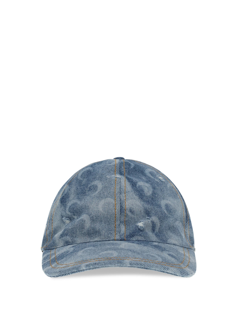 Marine Serre Marine Serre Moon Denim Baseball Cap Light Blue - World Class Fashion