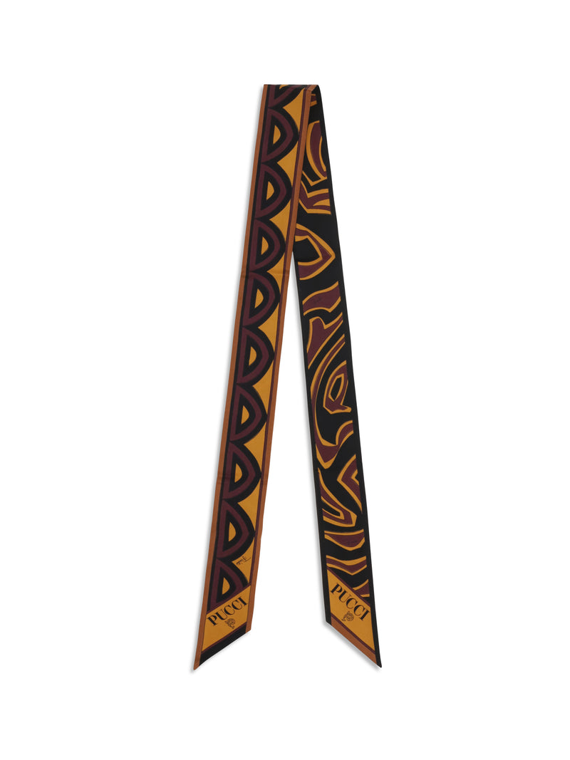 Pucci Pucci Silk Twill Scarf Bordeaux Gold - World Class Fashion