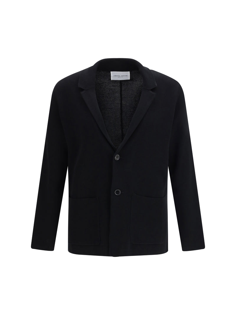 Roberto Collina Roberto Collina Knit Jacket With Lapels Nero - World Class Fashion