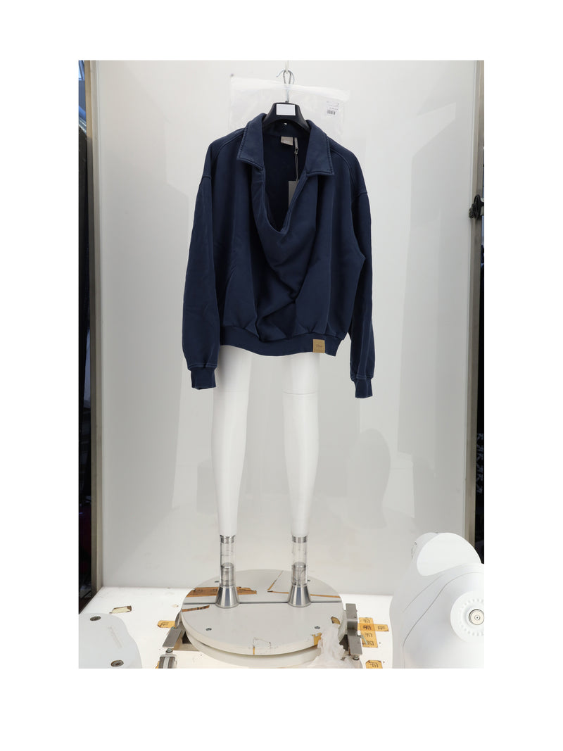Dior Homme Dior Homme Look 41 Sweatshirt Blue - World Class Fashion