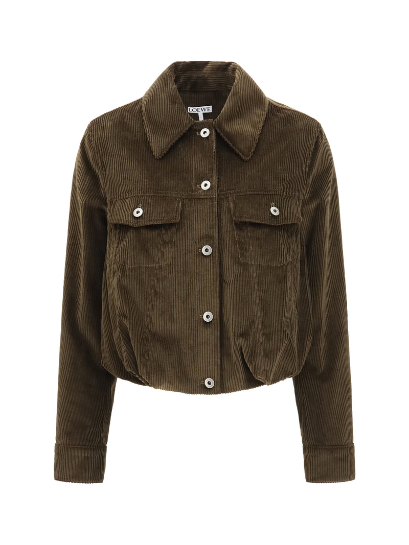 Loewe Loewe Cotton Corduroy Jacket Brown Women - World Class Fashion